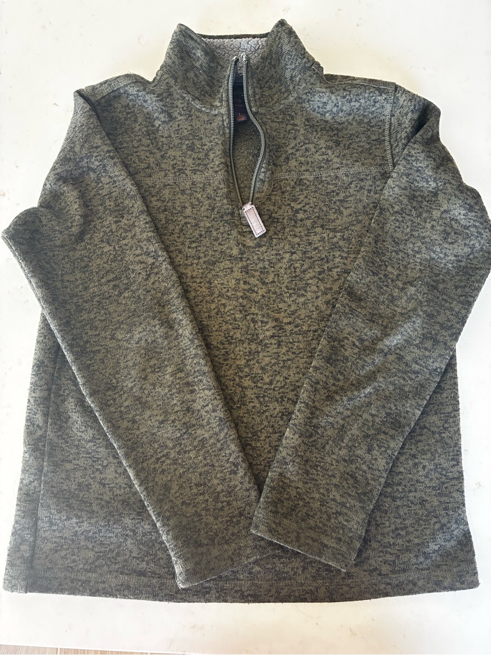 Kids Olive Quarter-Zip Sweater - Unbranded